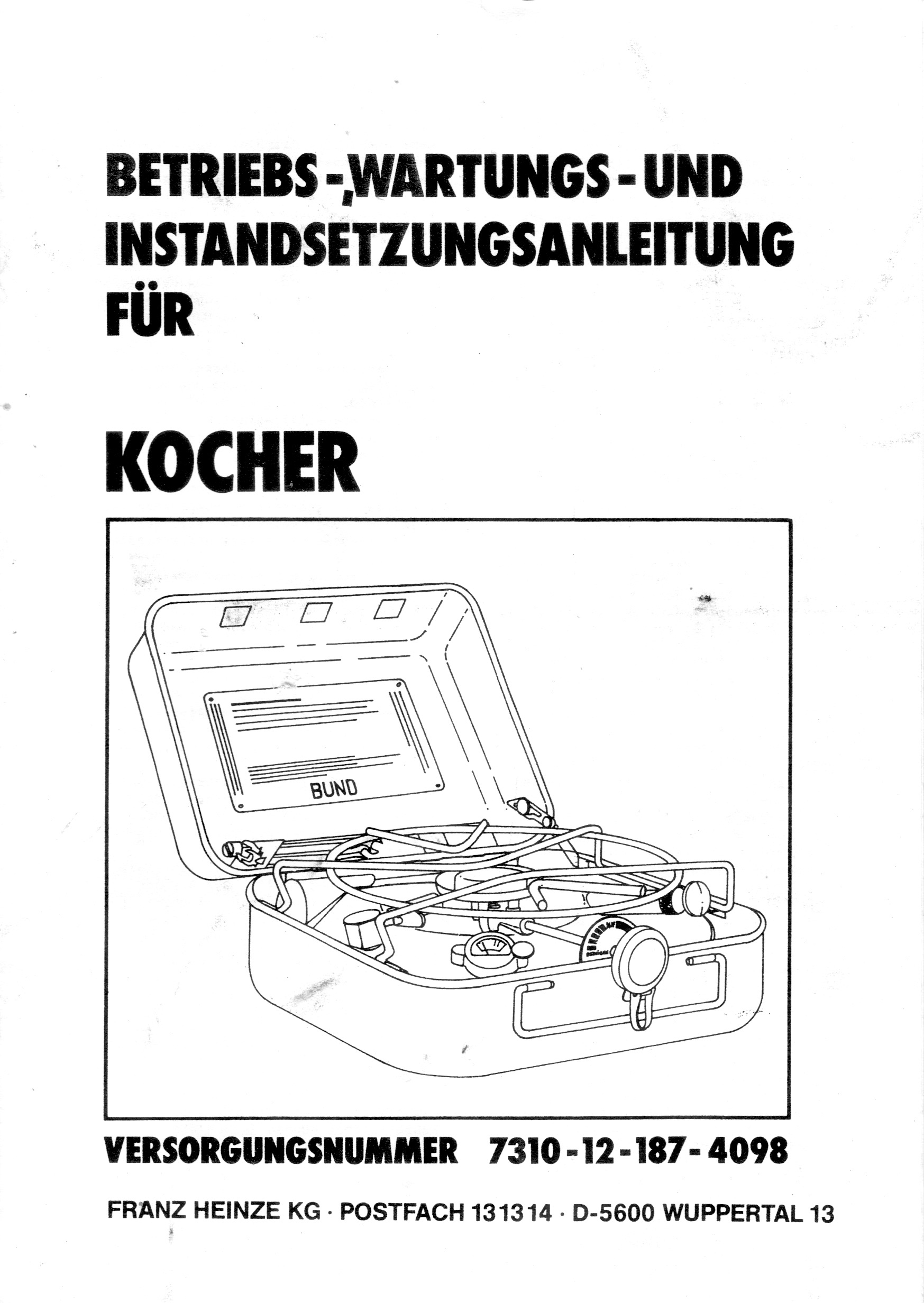 Heinze Geniol German Army Kocher Stove Manuals