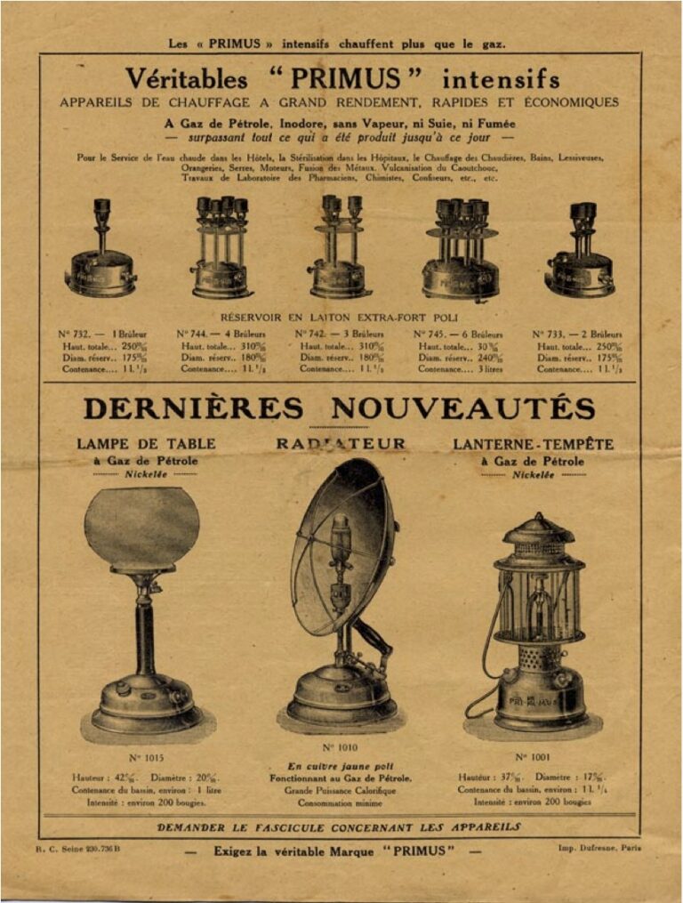 1929 French Primus Stove Catalog BernieDawg Stove Lab